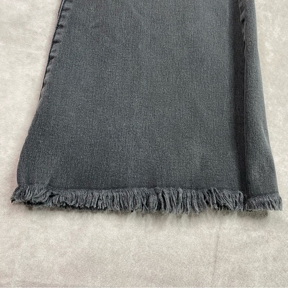 Free People Jeans 26 Black Youthquake Flare Bell Bottom High Crop Stretch Pant - Picture 7 of 16